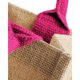 thumbnail image 3 of Westford Mill Jute Mini Presentpåse (6 liter) One Size Naturlig/Fuchsia Natural/Fuchsia, 3 of 4