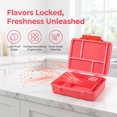 thumbnail image 6 of Bento Box Adult Lunch Box, 5-Compartment Leak-Proof Meal Prep Container for Work Travel Red, 6 of 6