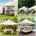 thumbnail image 3 of COBIZI Party Tent 10x10 Pop up Canopy, Easy Setup Canopy Tent with Sandbags, Stakes & Ropes, UPF 50+ Waterproof Outdoor Instant Portable Shelter for Party, Events, Vendor, Khaki, 3 of 11