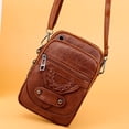 thumbnail image 4 of Vintage Women Mini Crossbody Shoulder Bag - Multi-Compartment Large Screen Cell Phone Purse with Coin Pocket, Lightweight Portable Wallet for Daily Use, Travel and Outdoor Activities, 8*5*2in, D, 4 of 10