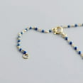 thumbnail image 6 of GKNET Boho 925 Sterling Silver Tiny Cross Cz Paved Pendant Necklace F0982-D - Gold with Deep Blue Beads, 6 of 9