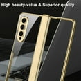 thumbnail image 4 of Compatible Champagne Gold Samsung Galaxy Z Fold 4 Clear Case Hinge Protection Electroplating PC Magnet Crystal Case for Samsung Z Fold 4 Case,Samsung Z Fold 4 5g Case Galaxy Fold 4 5g Phone Case, 4 of 14