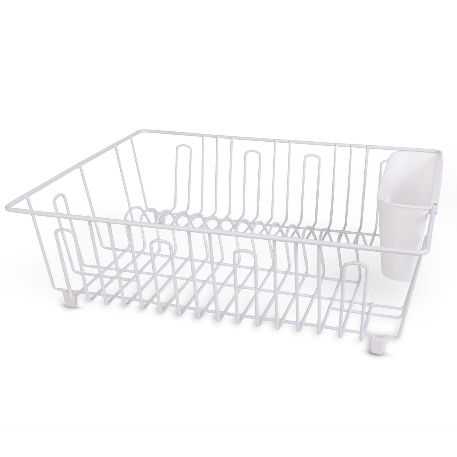 Mainstays Large Dish Drainer Rack - Chrome/White, Large Dishrack Black ...