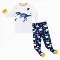 thumbnail image 5 of NOLDARES Kids Boys Pajamas Dinosaur Long Sleeve 2 Piece Cotton Set Toddler Sleepwear Cute Print Soft Pjs for Boys,Yellow,6-7 Y, 5 of 5