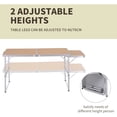 thumbnail image 4 of 4ft Picnic Table with Slide Shelf Outdoor Portable Aluminum Folding Table 2 Adjustable Height, 4 of 7
