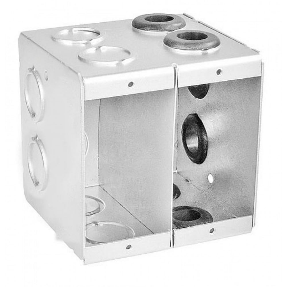 1 Pc, 21/2 In. Deep, Dual Power, Divided Media Junction Box, Zinc