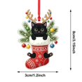 thumbnail image 3 of Christmas Acrylic Ornament, Flat Christmas Stocking Decoration, Clear Hanging Pendant, Cute Tree Ornament, Reusable Holiday Party Decor, 3.14 x 1.18 inch for Home Indoor, 3 of 7