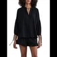 thumbnail image 1 of Conjunto de Dos Piezas para Mujer: Top de Larga con Lazo y Bóxer con Volantes Conjunto Informal A Juego Negro S, 1 of 9
