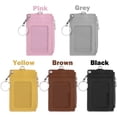 thumbnail image 2 of New PU Leather Bus Cards Cover Keychain Coin Purse Wallet ID Card Holder YELLOW, 2 of 8