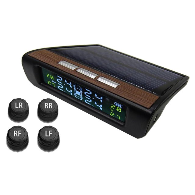 Solar 4X Sensores Tpms Digital Lcd Auto Presión de Neumáticos de Coche