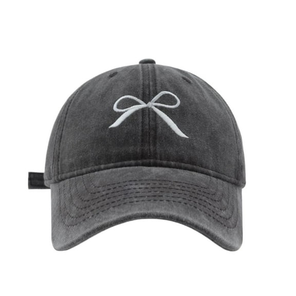 COOLHOOD Women Embroidered Bow Baseball Hat Embroidery Bow Versatile Hat for Spring Breathable Hat for Adults Casual Sport