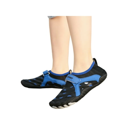 

Woobling Unisex Water Shoes Breathable Swim Beach Shoe Barefoot Aqua Socks Summer Sneakers Lightweight Flats Quick Dry Anti-Slip Dark Black 10C