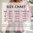 thumbnail image 6 of ZOELNIC Women's Boho Floral Print Blouse Dressy V-Neck Lantern Sleeve Top with Drawstring Detail, Casual Long Sleeve Shirt for Work or Weekend, XL, 6 of 6
