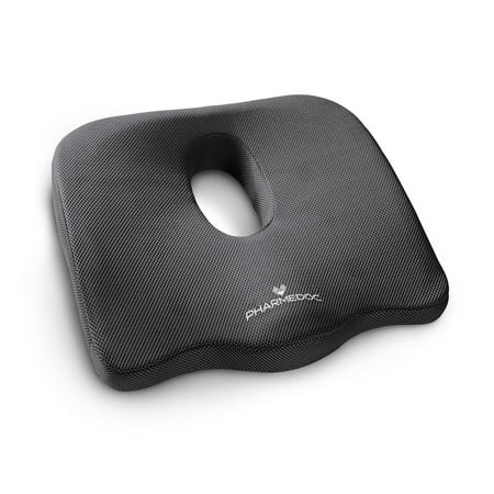

PharMeDoc Orthopedic Coccyx Seat Cushion for Office Chair & Car Seat - Tailbone Pillow Helps Relieve Sciatica Pain