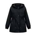 thumbnail image 4 of Girls Long Coat Fall Hooded Waterproo𝐟 Windproof Long Sleeve Kids Boys Zip up Rain Jacket Lightweight Outdoor Tactical Jacket, 4 of 5