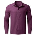 thumbnail image 4 of Mens Casual Shirts,Men'S Fall Cotton Casual Large Size Loose Shirt Men's Lapel Long-Sleeved Shirt,Mens Dress Shirts Long Sleeve(Color:Red,Size:M), 4 of 5