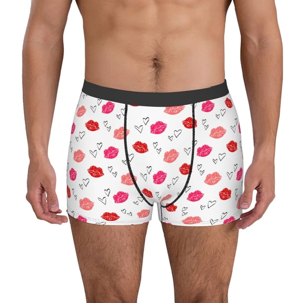 Balery Red Lips 1 Calzoncillos bóxer para hombre, ropa interior de algodón suave y transpirable con cinturilla de nailon-Small