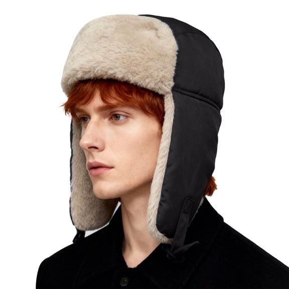 QASIEATN Unisex Classic Beanie Hats Men's Beanie Hat Autumn and Winter Outdoor Cold Windproof Ear Ski Hat Women's Fleece Lined Thickened Cap Fall Fashion Accessories