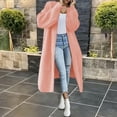 thumbnail image 3 of Olyvenn Stylish Women Casual Solid Knitting Loose Cardigan Long Sleeve Sweaters Tops Curved Hem Open Front Knit Sweater Cardigans Young Girls Love Pink 6, 3 of 6