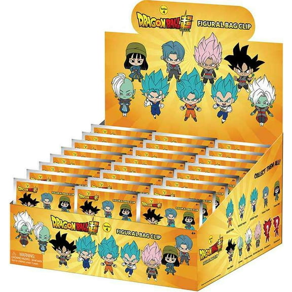 Dragon Ball Z 3D Figural Foam Bag Clip Dragon Ball Super Series 4 Mystery Box (24 Packs)