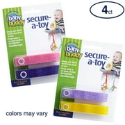 Baby Buddy Secure-a-Toy for Toddlers, Secures Toys, Teether to Stroller, Girls Colors, 4 Count