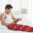 thumbnail image 5 of Bixox Men's Bulldog Red Patterned Pajama Pants with Pockets Lounge Clothes for Home, 5 of 5