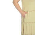 thumbnail image 4 of White Mark Women's Plus Size Scoop Neck Tiered Midi Dress, 4 of 5