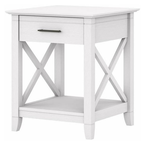 Key West Nightstand with Drawer in Pure White Oak 20D x 20W x 24H
