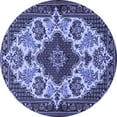 thumbnail image 1 of Ahgly Company Machine Washable Indoor Round Medallion Blue Traditional Area Rugs, 4' Round, 1 of 4