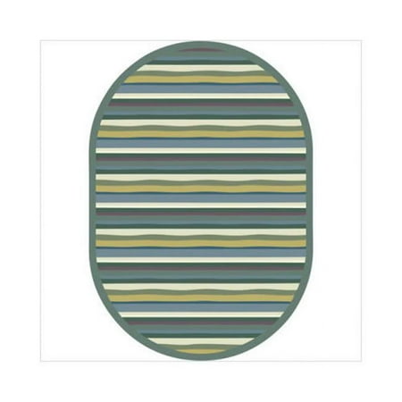 Joy Rugs Yipes Stripes Machine Tufted - Cut Pile Soft 10'9" x 13'2" Oval - Area Rug