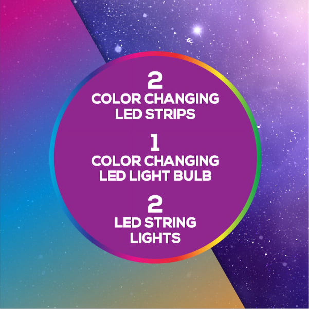 LEDeez LED Light Kit, 2-8ft Light Strips, Light Bulb, 2-6ft String Lights, Remote, Child Novelty Toy - image 5 of 8