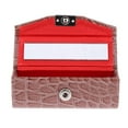 thumbnail image 6 of Cosmetic Lipstick Case Holder with Mirror - Small Organizer Bag for Purse - PU Leather - Brown, as described, 6 of 7