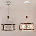 thumbnail image 4 of Cusp Barn  4-Light Rustic Wood Chandelier Shabby Hanging Lamp Farmhouse Drum Pendant Light Fixtures for Entryway Chrome, 4 of 5