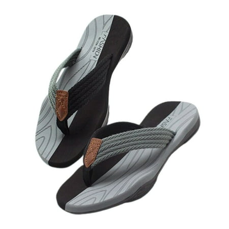 

Men s Flip Flops Summer Surf Beach Slippers Lightweight Comfortable Non-Slip Shoes for Outdoor Travel 45 Black Gray