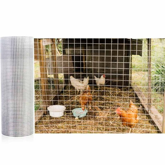 Hardware Cloth 1/4 inch 48in x 100ft 23 Gauge, Hot-dip Galvanized After Welding Chicken Wire Fence Roll Garden Plant Welded Metal Wire Fencing Roll, Rabbit Cages Snake Fence