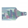 thumbnail image 1 of Crazy Art Cutting Board, Contemporary Vivid Illustration of Funny Irregular Skyscrapers Buildings in City, Decorative Tempered Glass Cutting and Serving Board, in 3 Sizes, by Ambesonne, 1 of 2