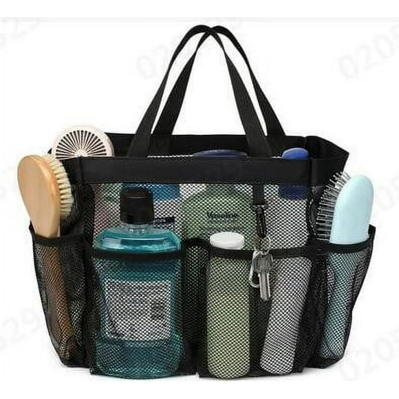 Joykith - Bolsa de ducha de malla portátil para dormitorio universitario, bolsa de baño grande, duradera, con 8 bolsillos, bolsas de almacenamiento de lona extragrandes