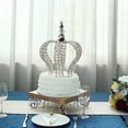 thumbnail image 2 of BalsaCircle 14" Gold Crystal Beaded Metal Crown Cake Topper Birthday Party Wedding Centerpieces Decorations, 2 of 6