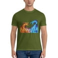 thumbnail image 3 of Red And Blue Dragon Flame Men'S Basic Short Sleeve T-Shirt Moss Green Medium, 3 of 5