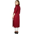thumbnail image 6 of Bimba Women Maroon Collar Neck Kurta Kurti 3/4 Sleeve Ethnic Formal Blouse Indian, 6 of 7