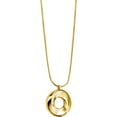 thumbnail image 5 of Stainless Steel Hammered Waved Twist Circle Open Karma Wedding Statement Pendant Necklace, 5 of 7