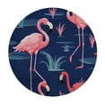 thumbnail image 2 of JEUXUS Black Flamingo Round Tablecloth with Elastic Edge Fitted Flamingo Table Cover Waterproof Table Cloths Indoor Outdoor Modern Tables Decoration for Dining Table,Picnic,Party, 2 of 7