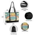 thumbnail image 2 of FORMRS Canvas Laptop Tote Bag for Women with 15.6" Computer Compartments Shoulder Handbag, Retro Beige Rainbow, 2 of 7
