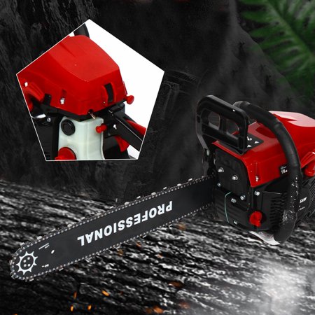 20   4000W 62cc 2 Stroke Gas Chainsaw Petrol Handheld Gasoline Powered Chain Saw Engine Cutting Woodworking Tool For Pruning Trimming Wood 12V