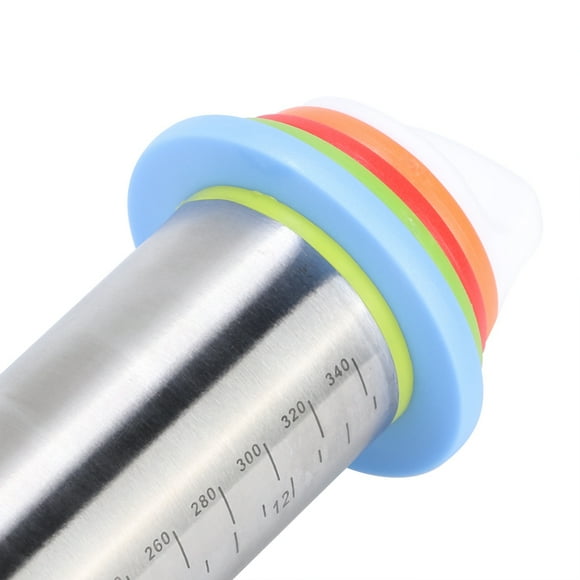 Zerodis Adjustable Gaskets Stainless Steel High Hardness Rolling Pin, Convenient Scale Rolling Pin, For Pizza Bakery Kitchen Home