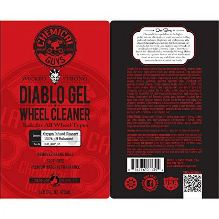 Diablo Gel Wheel & Rim Cleaner Concentrated Suspension Rim & Wheel Cleaner  Gel Safe For All Wheels (16oz)