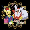 thumbnail image 2 of Men's Pokemon Christmas Pikachu and Delibird Happy Holidays Graphic Tee Black X Large, 2 of 5