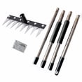 thumbnail image 2 of FENGGHAO Adjustable Garden Hand Rake Tool Extendable Weeding Rake 8 Stainless Steel Tines Soil Cultivator With 4 Piece Modular Handle 28 to 61 Inch, 2 of 7