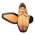 thumbnail image 2 of LIBERTYZENO Formal Shoes for Men Genuine Leather Monk strap Oxford Style Dress Shoes, Tan, 12, 2 of 7
