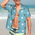 thumbnail image 5 of Lsque Cat Fish pattern Hawaiian Shirt for Men, Unisex Summer Beach Casual Short Sleeve Button Down Shirts-Large, 5 of 9